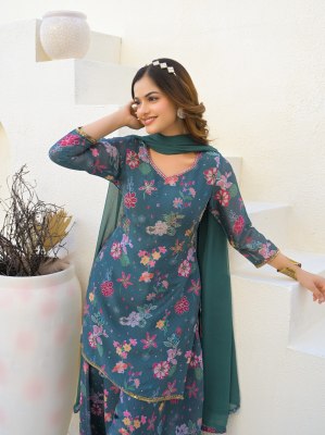 Ahana present Designer Short Top with Flair Palazzo and dupatta catalogue at affordable rate Fancy Palazzo suit catalogue