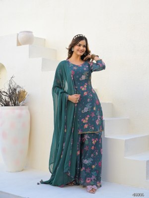 Ahana present Designer Short Top with Flair Palazzo and dupatta catalogue at affordable rate Fancy Palazzo suit catalogue
