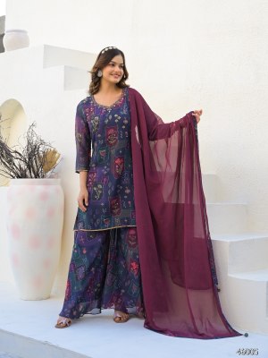 Ahana present Designer Short Top with Flair Palazzo and dupatta catalogue at affordable rate Fancy Palazzo suit catalogue