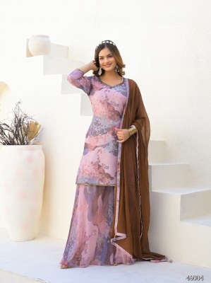 Ahana present Designer Short Top with Flair Palazzo and dupatta catalogue at affordable rate Fancy Palazzo suit catalogue
