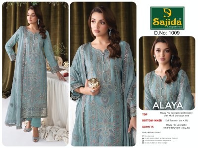 Alaya vol 1 by Sajida Georgette embroidered Pakistani Suit collection with amavi expo pakistani suit catalogs