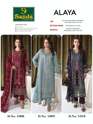 Alaya vol 1 by Sajida Georgette embroidered Pakistani Suit collection with amavi expo pakistani suit catalogs