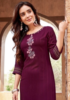 Albeli by Kadlee Reyon thread work fancy straight kurti catalogue at affordable rate kurtis catalogs