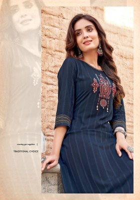 Albeli by Kadlee Reyon thread work fancy straight kurti catalogue at affordable rate kurtis catalogs