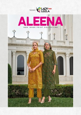 Aleena by Lady Leela embroidered Handwork fancy kurti pant and dupatta catalogue at affordable rate 