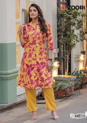 Alexa vol 3 by Zoori Trendy Reyon printed top and bottm with affordable rate kurtis catalogs
