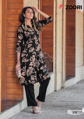 Alexa vol 3 by Zoori Trendy Reyon printed top and bottm with affordable rate kurtis catalogs