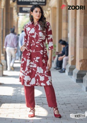 Alexa vol 3 by Zoori Trendy Reyon printed top and bottm with affordable rate kurtis catalogs