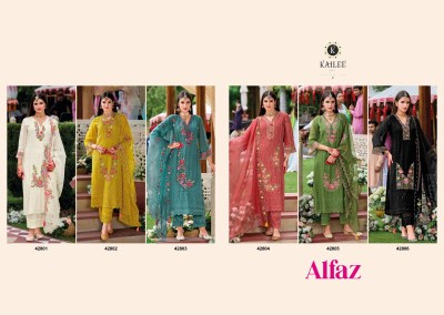 Alfaz by Kailee fashion Designer Chikankari Handwork Kurti pant and dupatta collection at low rate readymade suit catalogs