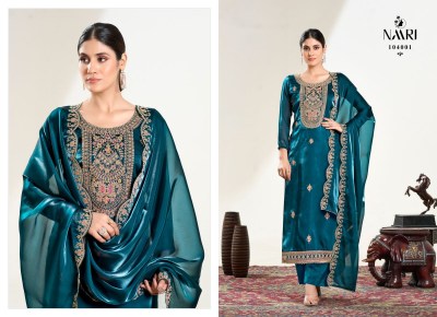 Alina by naari pure silk designer unstitched pakistani suit catalogue at affordable rate pakistani suit catalogs