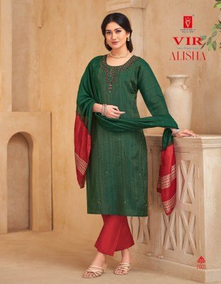 Alisha vol 1 by VIR Simmer fabrics hand work readymade suit catalogue at affordable rate readymade suit catalogs