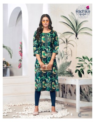 Alisha vol 2 by Radhika Lifestyle Liva Approved Reyon Printed Readymade suit catalogue at affordable rate readymade suit catalogs