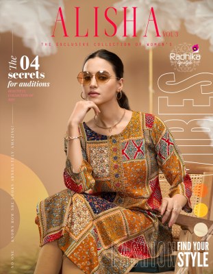 Alisha vol 3 by Radhika Life style Liva Approved reyon printed  kurti set with budget rate Radhika Lifestyle