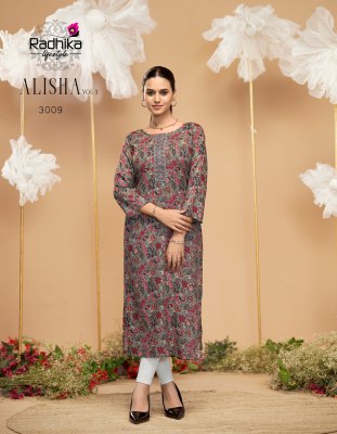 Alisha vol 3 by Radhika Life style Liva Approved reyon printed  kurti set with budget rate kurtis catalogs