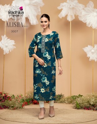 Alisha vol 3 by Radhika Life style Liva Approved reyon printed  kurti set with budget rate kurtis catalogs