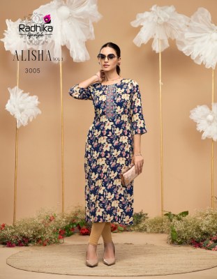 Alisha vol 3 by Radhika Life style Liva Approved reyon printed  kurti set with budget rate kurtis catalogs