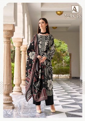 Alok Suit Turkish Premium Unstitched Dress Viscose Rayon with Fancy Embroidery And Silk Print Dupatta Wholesale dress material catalogs