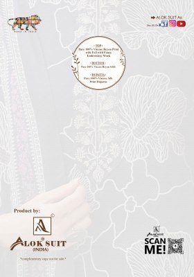 Alok Suit Turkish Premium Unstitched Dress Viscose Rayon with Fancy Embroidery And Silk Print Dupatta Wholesale dress material catalogs