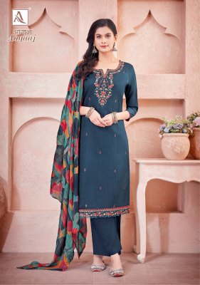 Alok suit by Aagaaz fancy embroidered printed unstitched salwar kameez catalogue salwar kameez catalogs