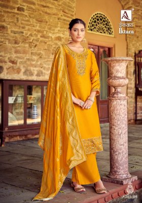 Alok suit by Iktara premium designer embroidered unstitched salwar kameez catalogue at wholesale price  Alok Suit