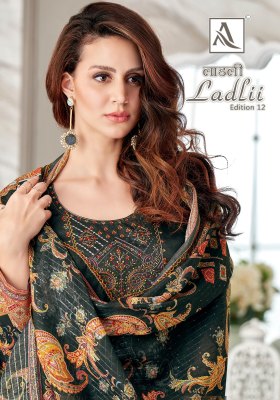 Alok suit by Ladli 12 Pure zam cotton digital print embroidered unstitched salwar kameez catalogue Alok Suit