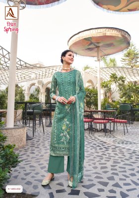 Alok suit by Spring premium beautiful printed unstitched dress material catalogue at low rate salwar kameez catalogs