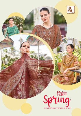 Alok suit by Spring premium beautiful printed unstitched dress material catalogue at low rate salwar kameez catalogs