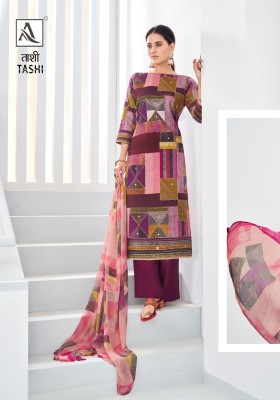 Alok suit by Tashi premium zam designer digital printed unstitched salwar kameez catalogue at wholesale price salwar kameez catalogs