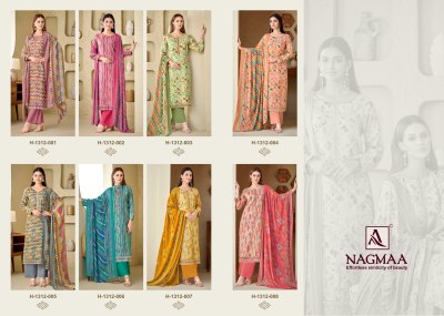 Alok suit present Nagmaa pure maslin embroidered unstitched dress material catalogue  salwar kameez catalogs