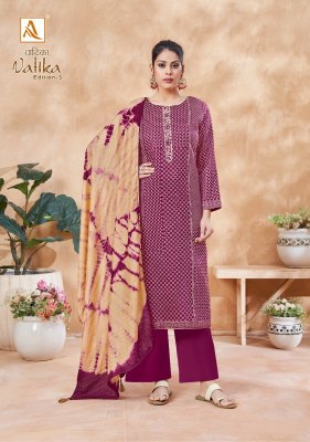 Alok suit present vatika edition 5 pure cotton printed with handwork unstitched salwar suit catalogue at affordable rate salwar kameez catalogs