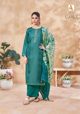 Alok suit present vatika edition 5 pure cotton printed with handwork unstitched salwar suit catalogue at affordable rate salwar kameez catalogs