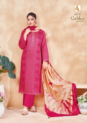 Alok suit present vatika edition 5 pure cotton printed with handwork unstitched salwar suit catalogue at affordable rate salwar kameez catalogs