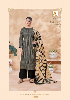 Alok suit present vatika edition 5 pure cotton printed with handwork unstitched salwar suit catalogue at affordable rate salwar kameez catalogs