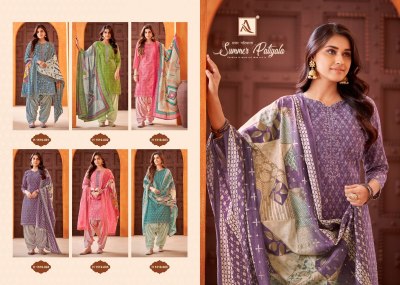 Aloksuit by Summer patiyala pure cambric cotton unstitched dress material catalogue at low rate salwar kameez catalogs