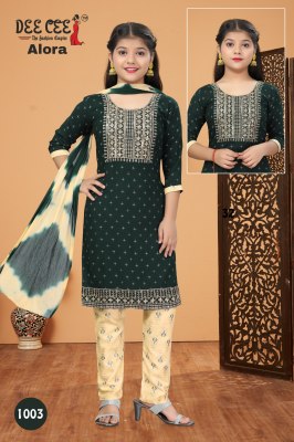 Alora by Deecee designer embroidered Aline kurti bottom and dupatta catalogue at affordable rate readymade suit catalogs