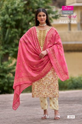 Alveera by Diya trends straight kurti pant and dupatta catalogue at low rate readymade suit catalogs