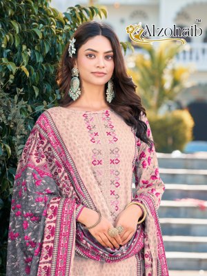 Alzohaib Designer Heavy Self Work Pure Cotton Print Unstitched Dress Material AZ,1258A,1258B,1259,1260 Wholesale wholesale catalogs
