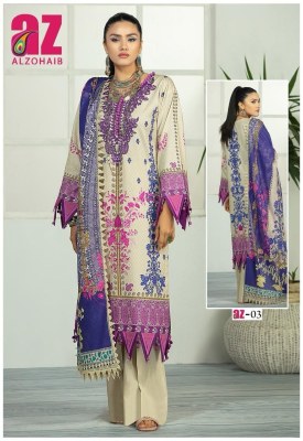 Alzohaib by Zoohra heavy luxury lawn cotton printed karachi suit catalogue at wholesale price Karachi suits catalogs