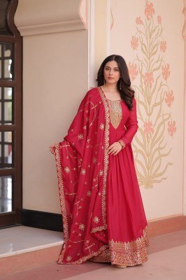 Amavi D No 9273 Star Georgette Gown with Zari And Cotton Inner Wholesale Ethnic Wear readymade suit catalogs
