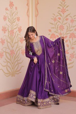 Amavi D No 9273 Star Georgette Gown with Zari And Cotton Inner Wholesale Ethnic Wear readymade suit catalogs