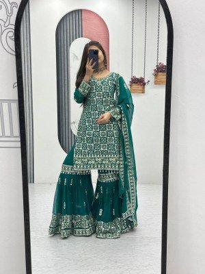 Amavi Pf 040 Party Wear Fox Georgette Top Sarara Dupatta Set Heavy Embroidery for Wholesale wholesale catalogs
