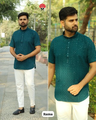 Amavi Present Chikankari Stylish Short Kurta Chikan Work Mens Kurta Catalogue at affordable rate mens kurta