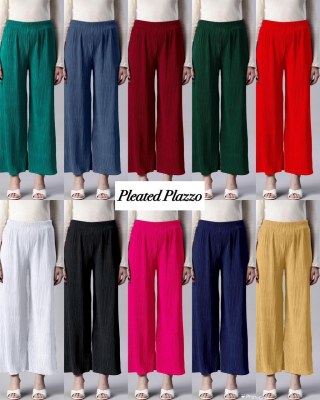 Amavi Present Heavy Lycra pleated  Elastic Waist Wrinkle free Bottom wear catalogue at low rate bottom wear catalogs
