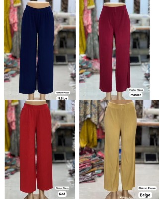Amavi Present Heavy Lycra pleated  Elastic Waist Wrinkle free Bottom wear catalogue at low rate bottom wear catalogs