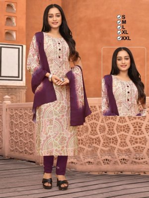 Amavi Presents Modal printed Embroidery Work Kurti Pant Dupatta Set Size Set Combo Kurti wholesale price  Size wise Combo Set