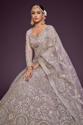 Amavi present 7907 designer embroidered net lehenga choli at low rate lehenga choli