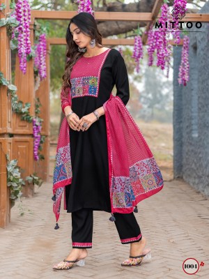 Amaya by Mittoo Handwork Embroidered Kurti pant with Dupatta collection at affordable rate readymade suit catalogs