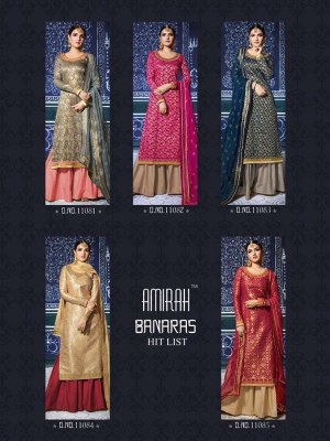 Amirah Banaras Hit List 11081 To 11085 Series Beautiful Suits Colorful Stylish Fancy  Banarasi Viscose With Embroidery Dresses At Wholesale Price salwar kameez catalogs