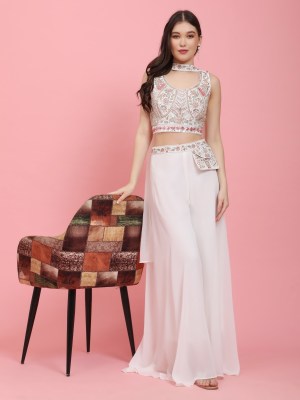 Amoha trends by Readymade C324 heavy Embroidered fancy readymade crop top with palazzo catalogue at low rater readymade suit catalogs