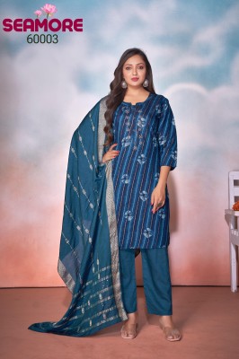 Anaaya by Seamore Roman silk embroidered kurti pant and dupatta catalogue at affordable rate readymade suit catalogs